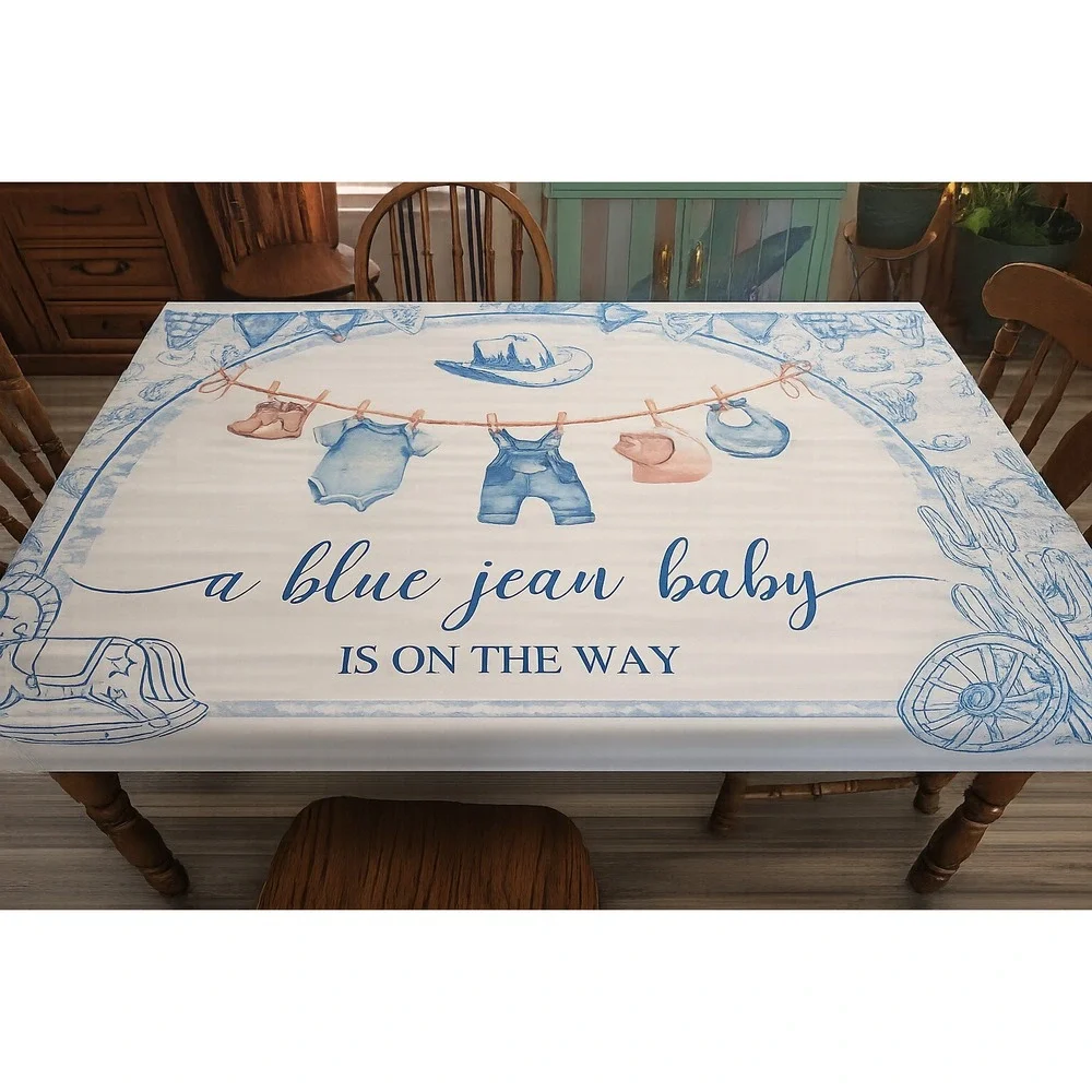 Blue Jean Baby Is On The Way Western Baby Shower Banner Decor